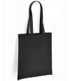 BR051 Brand Lab Organic Cotton Long Handle Shopper Black colour image